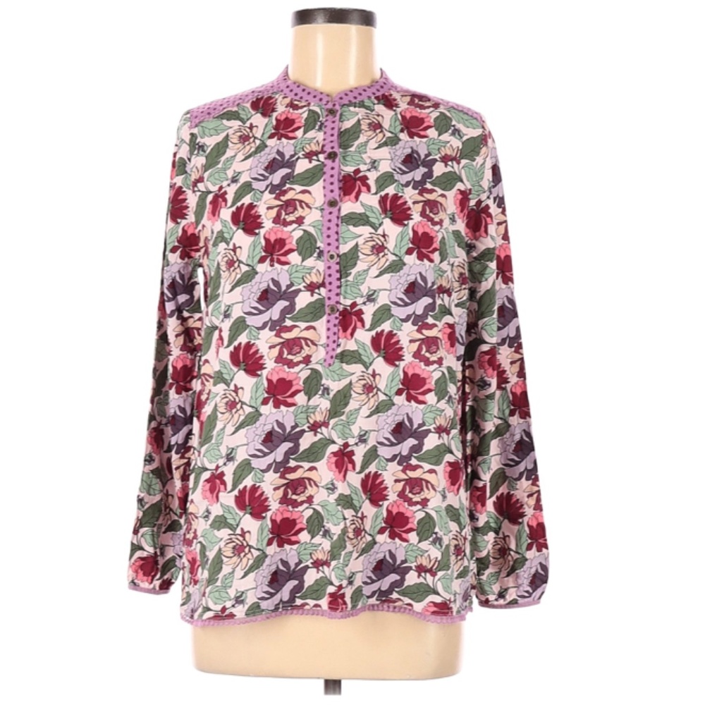 Matilda Jane Dusk Or Dawn Floral Polka Dot Blouse